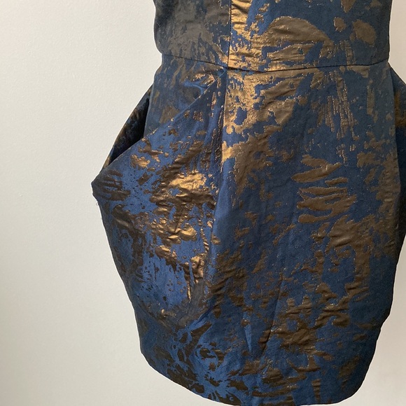 All Saint Spitalfields Navy Gold Dress - Picture 5 of 12